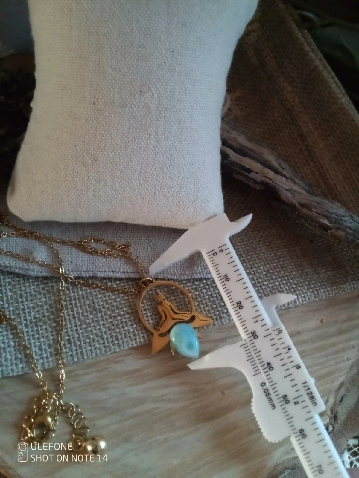 Collier larimar pierre naturelle et pendentif féminin sacré – photo 3